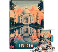 Puzzle da 1000 pezzi per ragazzi poster del Taj Mahal India Puzzle per adulti giochi per famiglie modelli da assemblare regali di compleanno e unici (dimensioni 38x26cm)