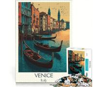 Puzzle da 1000 pezzi per ragazzi, poster della gondola di Venezia, decorazione murale giocattolo, stimola la memoria, compleanno e Natale 50x75cm