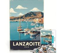 Puzzle da 1000 pezzi per ragazzi, poster di Lanzarote, gioco rompicapo, taglio di precisione, compleanno e Natale 38x52cm