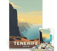 Puzzle da 1000 pezzi per ragazzi, poster di Tenerife, giocattolo fai-da-te, antistress intellettuale, adatto come decorazione da scrivania 38x26cm