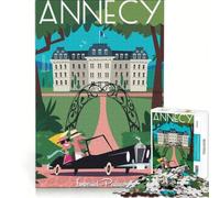 Puzzle da 1000 pezzi per ragazzi, poster di viaggio del Palazzo Imperiale di Annecy, giochi educativi, corsa a tempo, collezione d'artista, belle arti 38x52cm