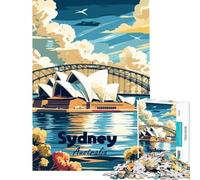 Puzzle da 1000 pezzi per ragazzi poster di viaggio della Sydney Opera House sfida di velocità da completare gioco rilassante per ragazzi dai 14 anni in su (38x52cm)