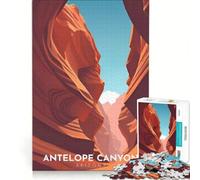 Puzzle da 1000 pezzi per ragazzi, poster di viaggio dell'Antelope Canyon, gioco educativo, attività divertenti da fare a casa, per rafforzare l'amore tra le coppie 38x26cm