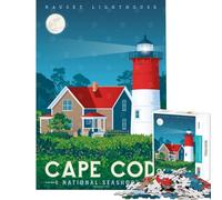 Puzzle da 1000 pezzi per ragazzi poster di viaggio di Cape Cod sfida per l'intelligenza giocattolo avvincente giochi per famiglie un'opera d'arte idee regalo (dimensioni 38x52cm)