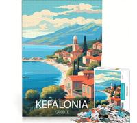 Puzzle da 1000 pezzi per ragazzi poster di viaggio di Cefalonia Grecia gioco impossibile interazione genitore-figlio regalo di Natale e compleanno 50x75cm