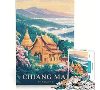 Puzzle da 1000 pezzi per ragazzi, poster di viaggio di Chiang Mai, Thailandia, giocattolo decorativo da parete, regalo di compleanno, adatto per la decorazione della scrivania 50x75cm