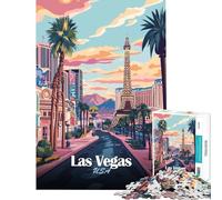 Puzzle da 1000 pezzi per ragazzi poster di viaggio di Las Vegas USA giocattoli giochi educativi gioco pratico regalo di compleanno regalo di Babbo Natale segreto (dimensioni 50x75cm)