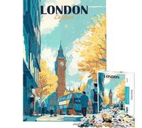 Puzzle da 1000 pezzi per ragazzi poster di viaggio di Londra Inghilterra puzzle per adulti gioco per famiglie migliora la memoria attività divertenti da fare a casa (dimensioni 50x75cm)