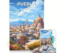 Puzzle da 1000 pezzi per ragazzi, poster di viaggio di Puebla, Messico, giochi rilassanti, decorazione da parete, per compleanno, Natale 38x26cm