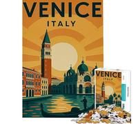 Puzzle da 1000 pezzi per ragazzi poster di viaggio di Venezia Italia puzzle artistico per adulti gioco pratico che migliora la memoria compleanno e Natale (dimensioni 38x52cm)