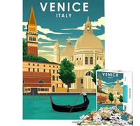 Puzzle da 1000 pezzi per ragazzi poster di viaggio di Venezia Italia sfida per l'intelligenza giocattolo avvincente giochi divertenti migliora la memoria opere d'arte regali (dimensioni 38x52cm)