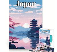 Puzzle da 1000 pezzi per ragazzi,poster di viaggio in Giappone,disegno con taglio preciso,giocattolo stimolante per la mente,relax e attività per il compleanno (38x52cm)