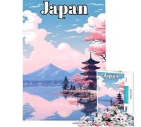 Puzzle da 1000 pezzi per ragazzi poster di viaggio in Giappone gioco interattivo educativo regalo di Babbo Natale segreto ideale per passare il tempo durante le vacanze (dimensioni 38x52cm)