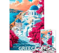Puzzle da 1000 pezzi per ragazzi poster di viaggio in Grecia puzzle per ragazzi giochi rilassanti analisi e logica regalo di compleanno e unico (dimensioni 38x26cm)