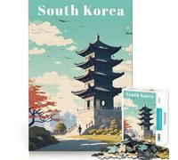 Puzzle da 1000 pezzi per ragazzi, poster di viaggio sulla Corea del Sud, disegni intagliati, gioco cognitivo, regalo per momenti di relax, decorazione natalizia (38x52cm)