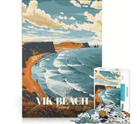 Puzzle da 1000 pezzi per ragazzi poster di viaggio sulla spiaggia di Vik in Islanda giochi rilassanti attività divertenti a casa ottimo regalo per gli appassionati di videogiochi 50x75cm