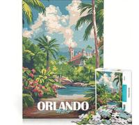Puzzle da 1000 pezzi per ragazzi poster vintage di Orlando giochi educativi interazione genitore-figlio ideale come regalo 50x75cm