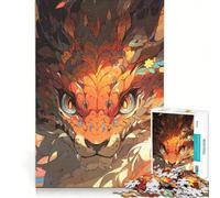 Puzzle da 1000 pezzi per ragazzi, primo piano di un drago floreale, gioco educativo, attività divertenti da fare in casa, per rafforzare l'amore tra le coppie 50x75cm