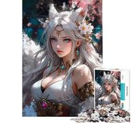 Puzzle da 1000 pezzi per ragazzi Principessa Volpe Bianca Puzzle Divertente Gioco Perfetto per Decorazione Offerta Regalo per Tutta la Famiglia (Dimensioni 38x52cm)