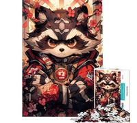 Puzzle da 1000 pezzi per ragazzi procione con giacca rossa puzzle per adulti giochi per famiglie modelli da assemblare regali di compleanno e unici (dimensioni 50x75cm)