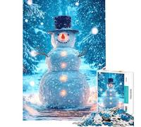 Puzzle da 1000 pezzi per ragazzi pupazzo di neve sorridente in inverno puzzle per adulti gioco pratico sfida impegnativa ideale come regalo per tutta la famiglia (dimensioni 38x26cm)