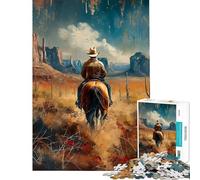 Puzzle da 1000 pezzi per ragazzi puzzle "A Lone Rider in the Desert" puzzle per adulti gioco pratico ideale per passare il tempo durante le vacanze perfetto come regalo (dimensioni 38x52cm)