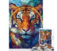 Puzzle da 1000 pezzi per ragazzi puzzle a mosaico con tigre dai colori vivaci puzzle per adulti giochi divertenti un'opera d'arte ideale come regalo per tutta la famiglia (dimensioni 38x52cm)