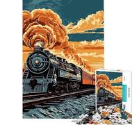 Puzzle da 1000 pezzi per ragazzi puzzle a tema treni d'epoca per adulti gioco per famiglie gara di velocità manuale regali di Natale e compleanno (dimensioni 50x75cm)