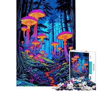 Puzzle da 1000 pezzi per ragazzi puzzle artistico psichedelico a forma di fungo per ragazzi migliora la memoria lista dei desideri con Babbo Natale ottimo regalo per i giocatori 38x26cm
