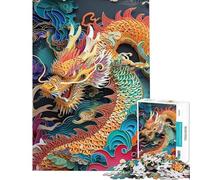 Puzzle da 1000 pezzi per ragazzi puzzle cinese dell'Anno del Drago puzzle per adulti gioco per famiglie sfida impegnativa regalo antistress (dimensioni 38x52cm)