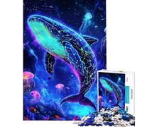 Puzzle da 1000 pezzi per ragazzi puzzle con balena al neon e fondale marino giochi rilassanti ma divertenti e spiritosi ideale come regalo per tutta la famiglia (dimensioni 38x26cm)