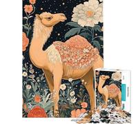 Puzzle da 1000 pezzi per ragazzi puzzle con cammello in un giardino fiorito puzzle per adulti giochi divertenti decorazione murale stimola l'esercizio mentale (dimensioni 38x52cm)