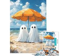 Puzzle da 1000 pezzi per ragazzi puzzle con coppia di fantasmi sulla spiaggia giocattoli educativi giochi didattici idee regalo educative (dimensioni 38x26cm)