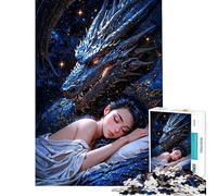 Puzzle da 1000 pezzi per ragazzi puzzle con drago e ragazza addormentata puzzle per adulti gioco rompicapo per migliorare la memoria ideale per compleanni e Natale (dimensioni 38x52cm)
