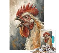Puzzle da 1000 pezzi per ragazzi puzzle con gallo che canta arte digitale gioco rilassante ma divertente e spiritoso per compleanno Natale (dimensioni 50x75cm)