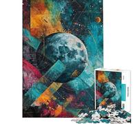 Puzzle da 1000 pezzi per ragazzi puzzle con geometria lunare giocattolo decorativo da parete assemblaggio regalo antistress (dimensioni 38x26cm)