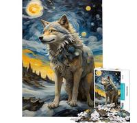 Puzzle da 1000 pezzi per ragazzi puzzle con il lupo di Van Gogh puzzle per adulti giochi rilassanti ma divertenti e spiritosi ideale come regalo per tutta la famiglia (dimensioni 50x75cm)
