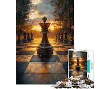 Puzzle da 1000 pezzi per ragazzi puzzle con il re degli scacchi al tramonto difficile e stimolante decorazione per la casa giocattolo antistress adatto a partire dai 14 anni (38x26cm)