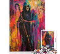 Puzzle da 1000 pezzi per ragazzi puzzle con la Morte dai colori vivaci puzzle per adulti giochi divertenti un'opera d'arte ideale come regalo per tutta la famiglia (dimensioni 50x75cm)