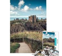 Puzzle da 1000 pezzi per ragazzi puzzle con le rovine del castello di Dunnottar puzzle per adulti giochi divertenti decorazione perfetta per compleanni e Natale (dimensioni 50x75cm)