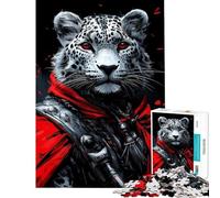 Puzzle da 1000 pezzi per ragazzi puzzle con leopardo delle nevi e guerriero gioco pratico per adulti ideale per passare il tempo durante le vacanze o come regalo (dimensioni 50x75cm)