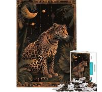 Puzzle da 1000 pezzi per ragazzi puzzle con leopardo e carte dei tarocchi gioco pratico per adulti ideale per passare il tempo durante le vacanze a casa (dimensioni 50x75cm)