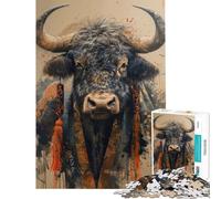 Puzzle da 1000 pezzi per ragazzi puzzle con maestoso bue in Hanfu puzzle per adulti giochi rilassanti ma divertenti e spiritosi ideale come regalo per tutta la famiglia (dimensioni 38x26cm)