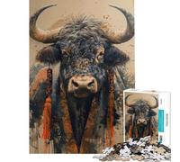 Puzzle da 1000 pezzi per ragazzi puzzle con maestoso bue in Hanfu puzzle per adulti giochi rilassanti ma divertenti e spiritosi ideale come regalo per tutta la famiglia (dimensioni 38x52cm)