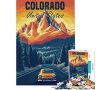 Puzzle da 1000 pezzi per ragazzi puzzle con poster di un viaggio in auto tra le montagne del Colorado difficile e stimolante decorazione artistica per la casa giocattolo antistress adatto a partire