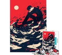 Puzzle da 1000 pezzi per ragazzi puzzle con ragazzo anime in rosso e nero difficile e stimolante un'opera d'arte gioco divertente adatto a persone dai 14 anni in su (38x26cm)