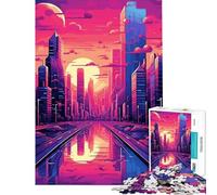 Puzzle da 1000 pezzi per ragazzi puzzle con splendido paesaggio urbano al tramonto giocattoli educativi giochi educativi idee regalo educative (dimensioni 38x26cm)