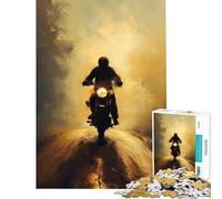 Puzzle da 1000 pezzi per ragazzi puzzle con tramonto e giro in bicicletta gioco stimolante giocattolo divertente un'opera d'arte idee regalo (dimensioni 38x26cm)