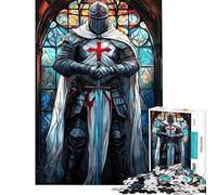 Puzzle da 1000 pezzi per ragazzi puzzle dei Cavalieri Templari puzzle della veglia gioco rilassante ma divertente e spiritoso per compleanno Natale (dimensioni 38x52cm)