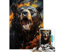Puzzle da 1000 pezzi per ragazzi puzzle dell'orso ruggente 1000 pezzi giocattolo decorativo per la casa decorazione da parete offerta come regalo per tutta la famiglia (38x52cm)